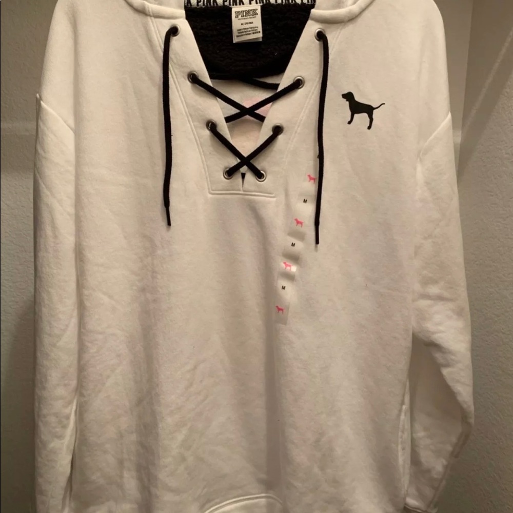 Victoria’s secret pink lace up hoodie
